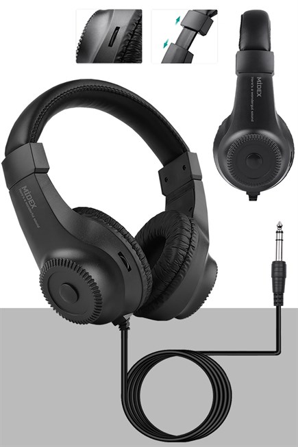 Midex RS-20 Stereo Kulaklık 50mm Sürücü 32 Ohm Çok Amaçlı Stüdyo Referans Dinleme DJ