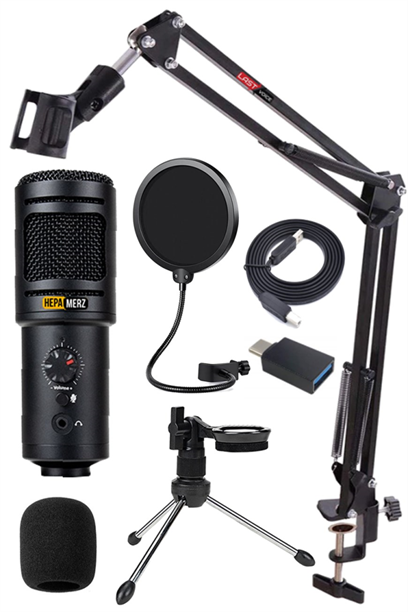 Hepa Merz HCM-120U PAK Canlı yayın ve Oyuncu Youtuber Mikrofonu Seti (Kayıt Gaming Tiktok Twitch Canlı yayın Discord)
