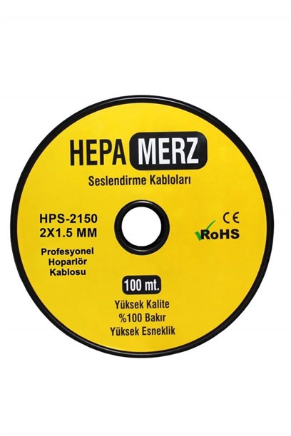 Hepa Merz HPS-2150 Bakır Ses Hoparlör Kablosu 2x1.5 mm 100 Mt.