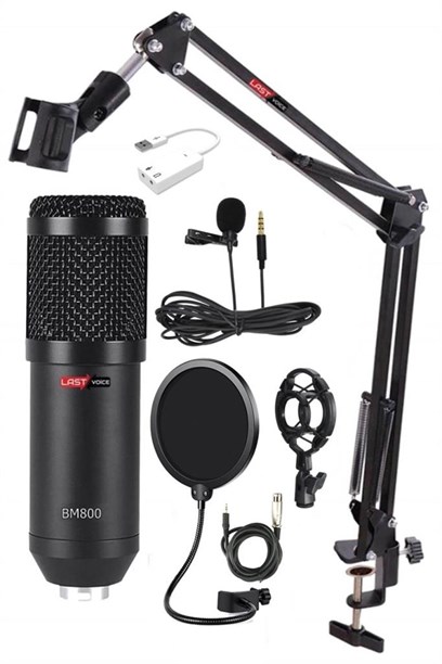 Lastvoice BM800GYS Stüdyo Condenser Mikrofon Full Set (Yaka Mikrofonu Hediyeli)
