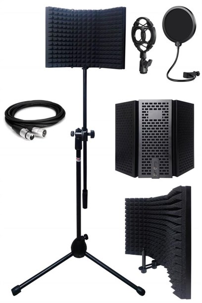 Lastvoice PF-30X Mikrofon Standı Yalıtım Paneli XLR Kablo Pop Filter
