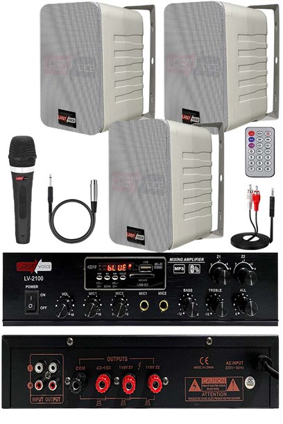 Lastvoice Soft Paket-2 Hoparlör Anfi Mikrofon Mağaza Ses Sistemi Seti
