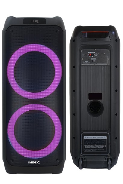 Midex 1600 Watt Mikrofonlu Karaoke Eğlence Kule Ses Sistemi Bluetooth USB Şarj (MXR-1600K)