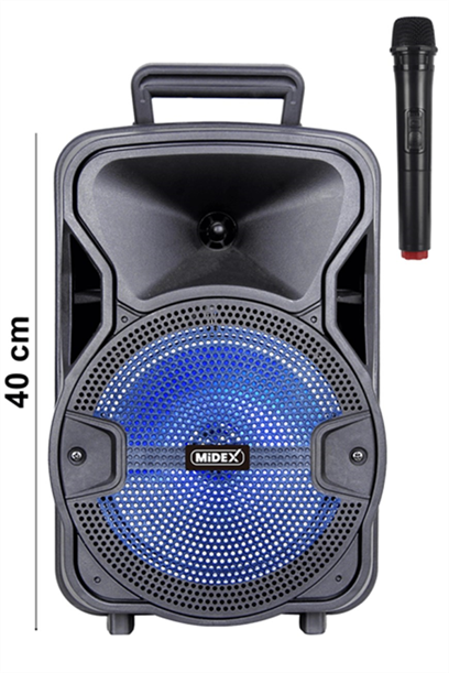 Midex 200 Watt Mikrofonlu Karaoke Eğlence Ses Sistemi (Bluetooth Kayıt Usb Şarjlı)