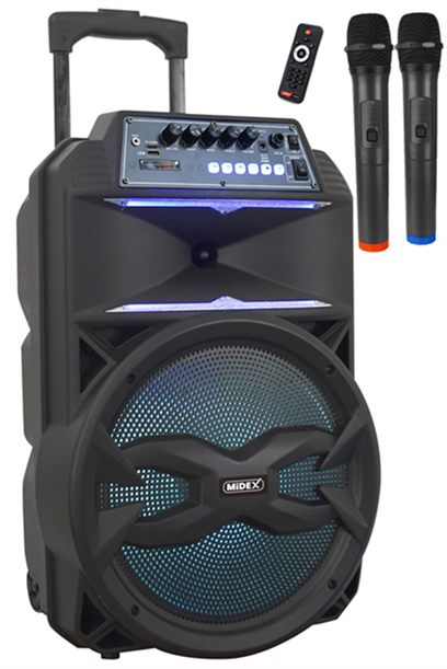 Midex 500 Watt Mikrofonlu Karaoke Eğlence Ses Sistemi Bluetooth Kayıt Usb Şarjlı (MXR-500)