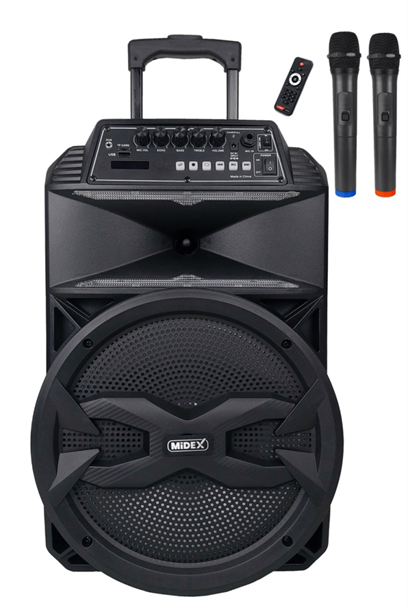 Midex 500 Watt Mikrofonlu Karaoke Eğlence Ses Sistemi Bluetooth Kayıt Usb Şarjlı (MXR-500)
