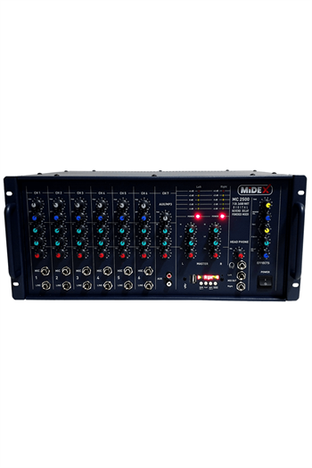 Midex MC-2500 Stereo Küp Mikser Anfi Ekho Reverb 2x500 Watt Usb Bt