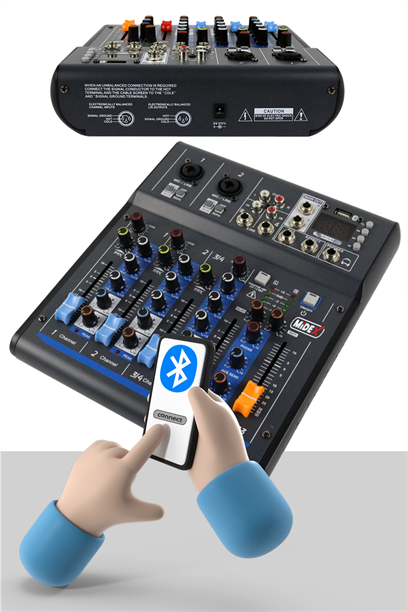 Midex MDX-45S Ses Mikseri Stüdyo Kayıt İçin 4 Kanal Ses Kartlı +48V Phantomlu Kayıt Mikseri