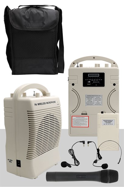 Midex MR-100EY Portatif Şarjlı Ekholu Taşınabilir Mevlüt Anfisi 100 Watt (EL Yaka Headset Mikrofon)