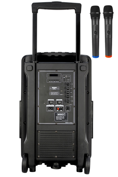 Midex MXR-1200 Taşınabilir Seyyar Mikrofonlu Akülü Ses Sistemi Hoparlör (1200 Watt 15 İNÇ)