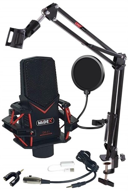 Midex TK-GMX1ST Tiktok Canlı Yayın Mikrofonu (Stand ve Filtre Dahil)