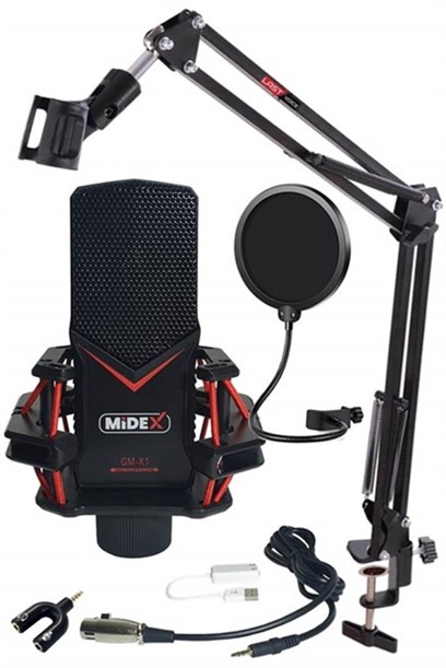 Midex TK-GMX1ST Tiktok Canlı Yayın Mikrofonu (Stand ve Filtre Dahil)