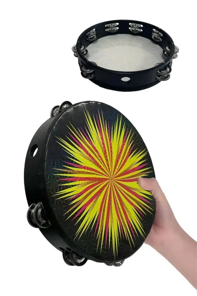 Midex TF-30BK-OUT Çift Sıra 8 Zilli Siyah Derili Tef Tamburin (OUTLET)