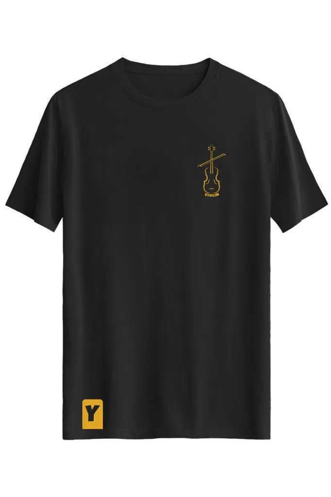 Bellance Keman Baskılı Slim Fit Tişört Bisiklet Yaka T-Shirt