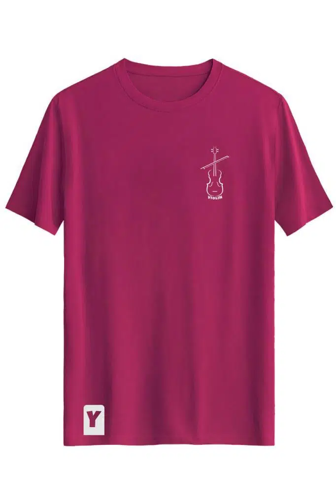 Bellance Keman Baskılı Slim Fit Tişört Bisiklet Yaka T-Shirt