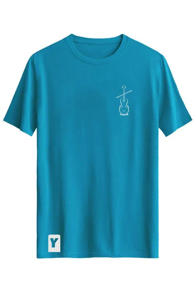 Bellance Keman Baskılı Slim Fit Tişört Bisiklet Yaka T-Shirt