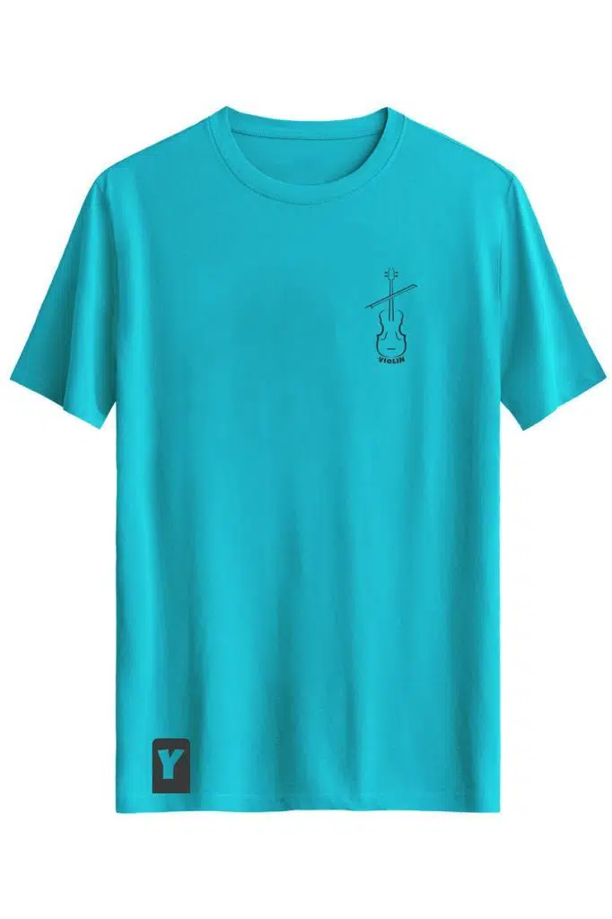 Bellance Keman Baskılı Slim Fit Tişört Bisiklet Yaka T-Shirt