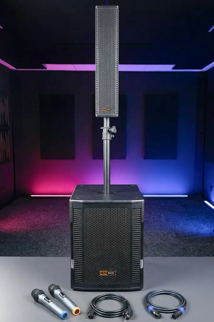 Hepa Merz Handfest Line Array Mikrofonlu Ses Sistemi Aktif Subwoofer + Line Hoparlör 2000W