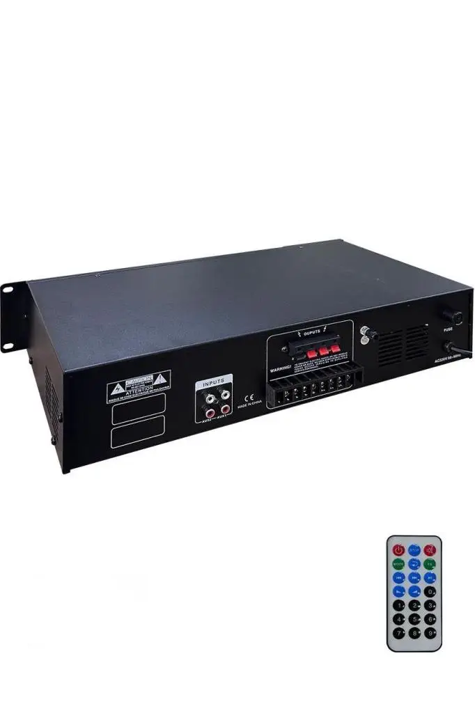 Hepa Merz HB-4400 Mixer Amfi 4 Bölgeli 4 Çıkışlı Anfi Zonlu 4x100W Bluetooth Usb