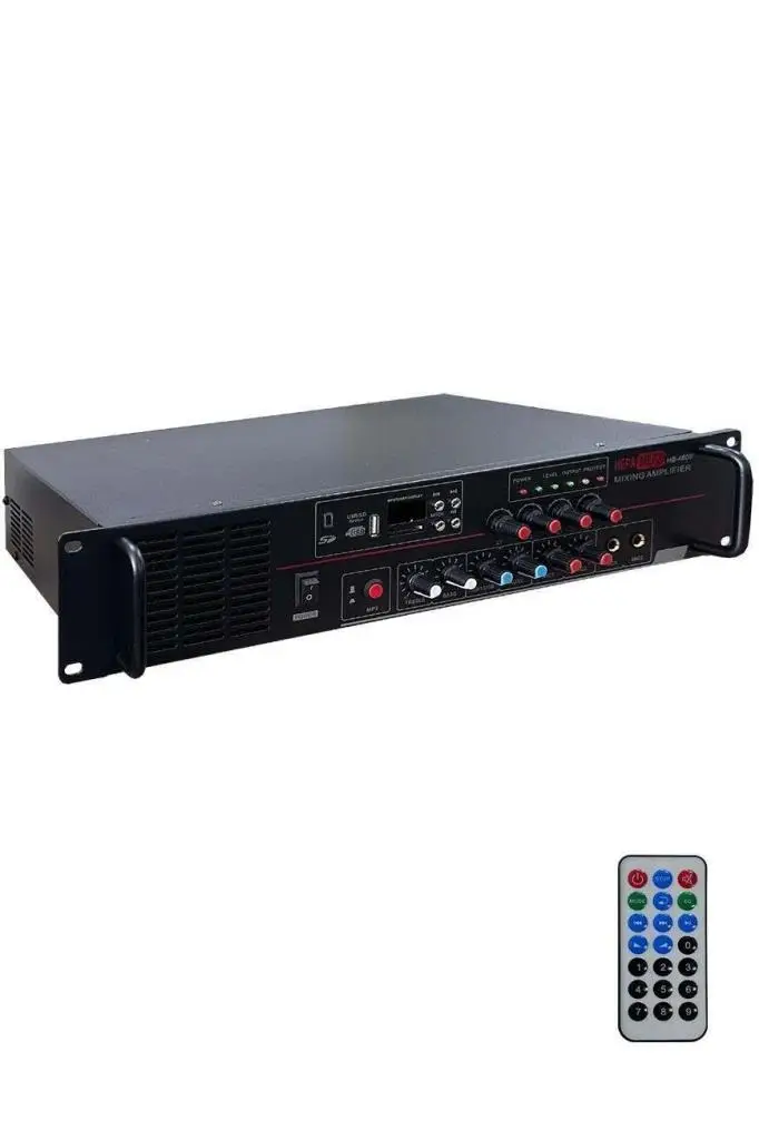 Hepa Merz HB-4600 Mixer Amfi 4 Bölgeli 4 Çıkışlı Anfi Zonlu 4x150W Bluetooth Usb