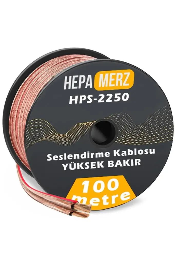 Hepa Merz HPS-2250 Bakır Ses Hoparlör Kablosu 2x2.5 mm 100 Mt.