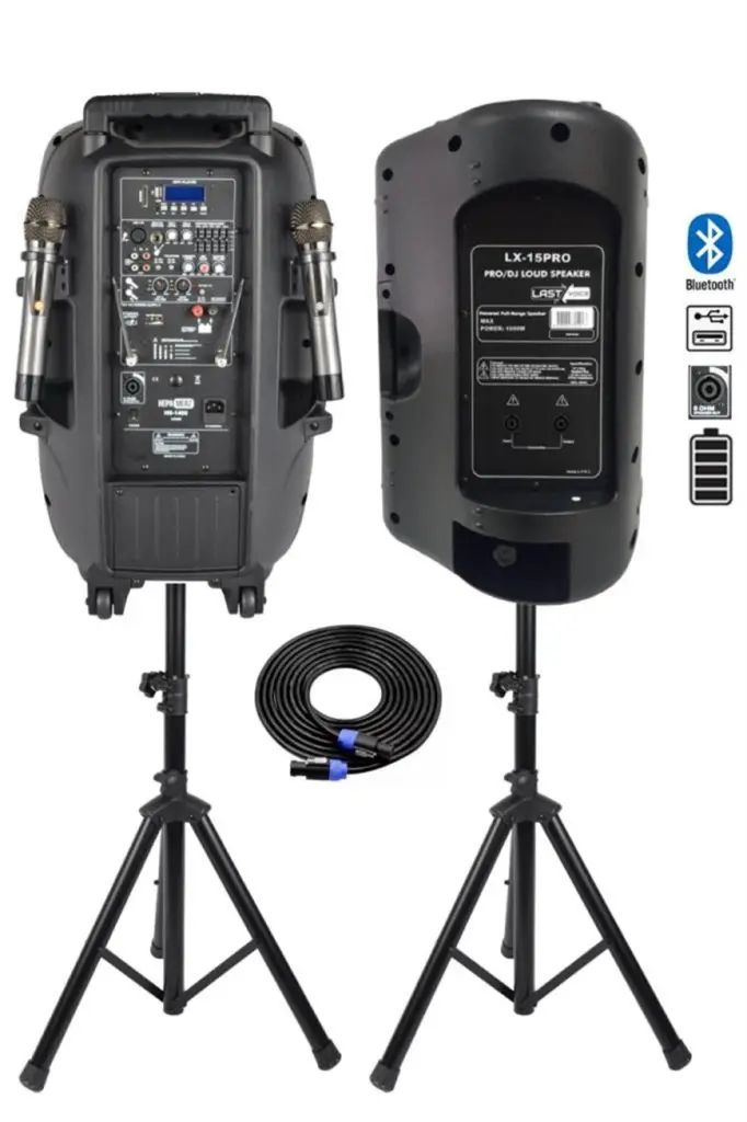 Hepa Merz HS-1600EE-PAK Şarjlı Taşınabilir Portatif Ses Sistemi Aktif + Pasif (1600 Watt + 800 Watt)