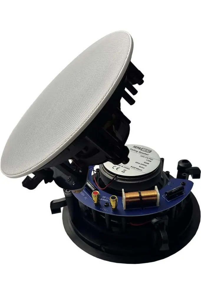 Hepa Merz HVX-170 PRO Alçıpan Tavan Hoparlörü 16 cm 170W 8 Ohm Siyah-Beyaz Kullanım