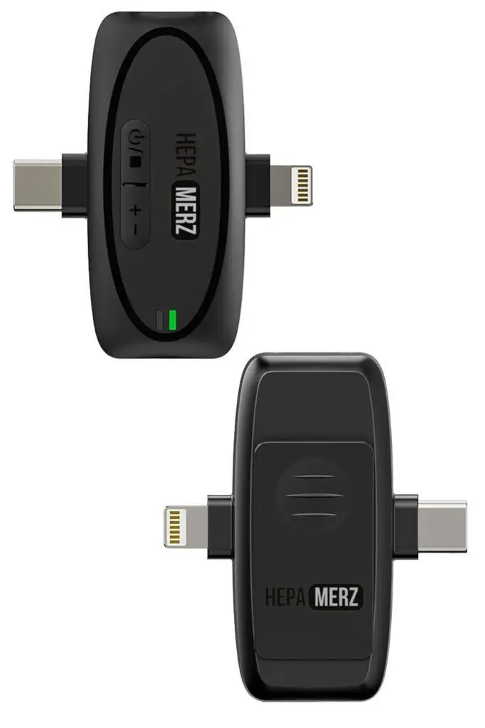 Hepa Merz R-36 Yüksek Kaliteli İkili Kablosuz Yaka Mikrofonu (Lightning ve Type-c)