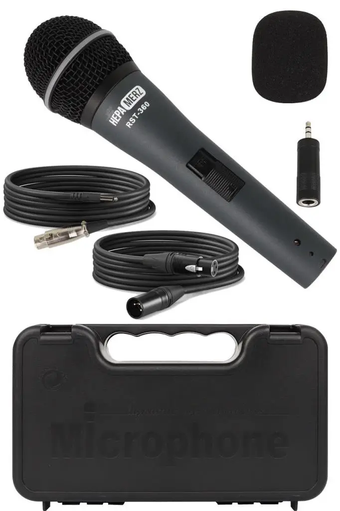 Hepa Merz RST-360 Profesyonel Dinamik Cardioid Kablolu EL Mikrofonu Kaliteli (Çanta ve Full Set)