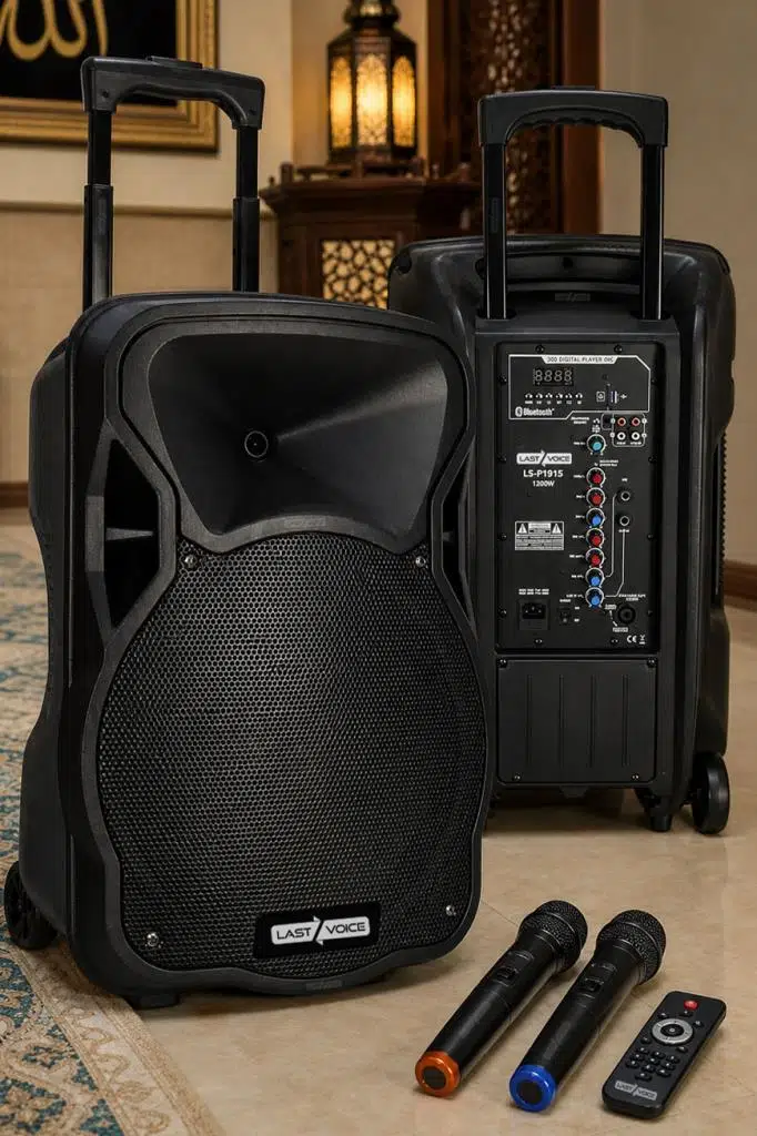 Lastvoice 1200W 15 İNÇ Portatif Şarjlı Mikrofonlu Ekholu Mevlüt Anfisi (LS-P1915EE)