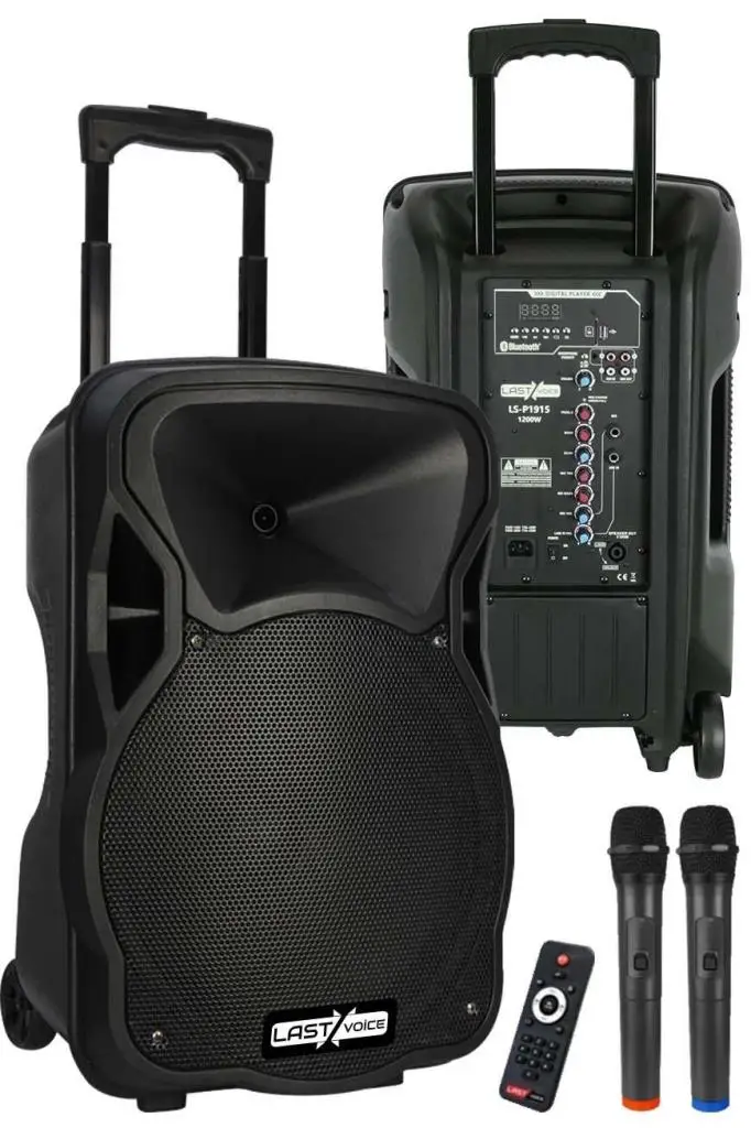 Lastvoice 1200W 15 İNÇ Portatif Şarjlı Mikrofonlu Ekholu Mevlüt Anfisi (LS-P1915EE)