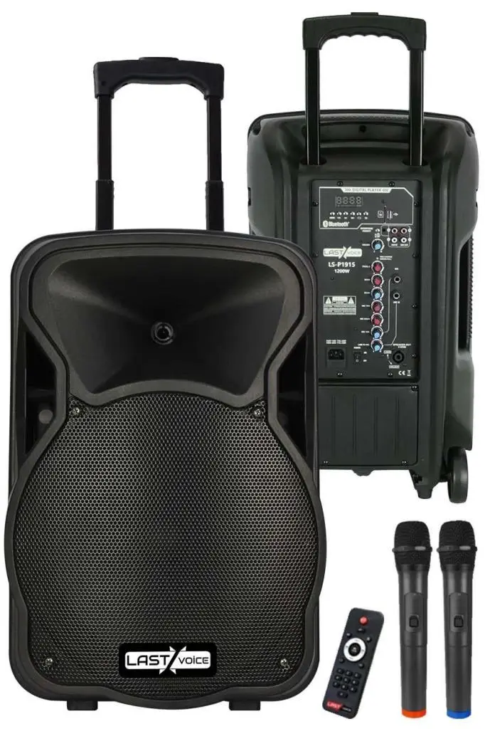 Lastvoice 1200W 15 İNÇ Portatif Şarjlı Mikrofonlu Ekholu Mevlüt Anfisi (LS-P1915EE)