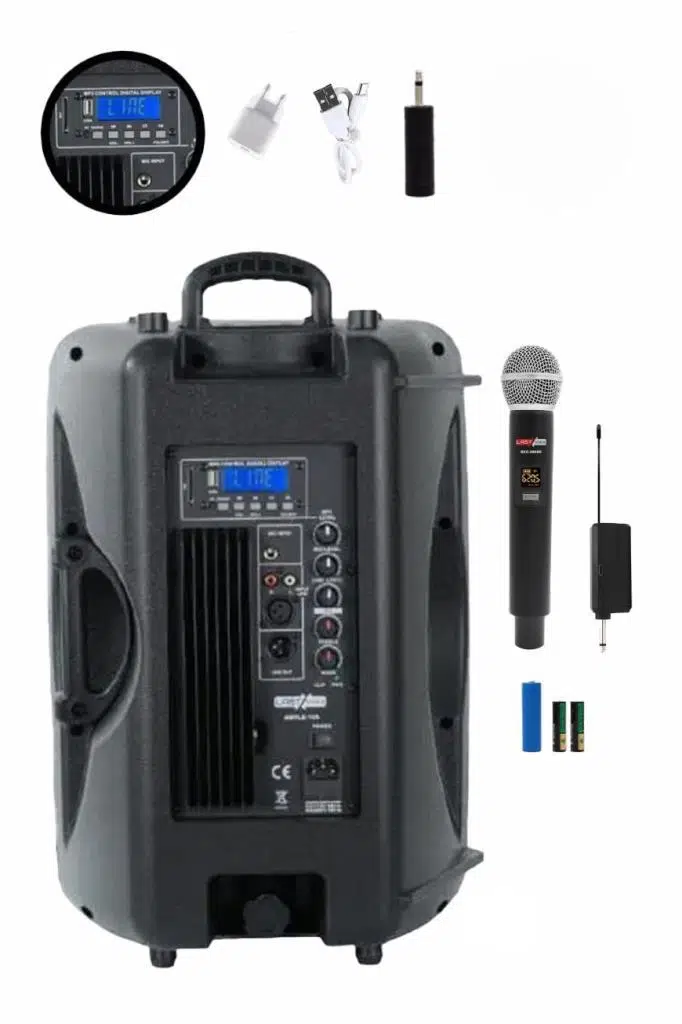 Lastvoice Ample-10AP Taşınabilir Seyyar Portatif Mikrofonlu Elektrikli Ses Sistemi Hoparlör (600 Watt) 