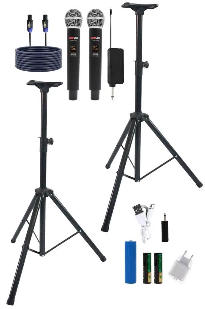 Lastvoice AMPLE-12PAK Taşınabilir 1600W 12 inç İkili Aktif Pasif Hoparlör Ses Sistemi Paketi