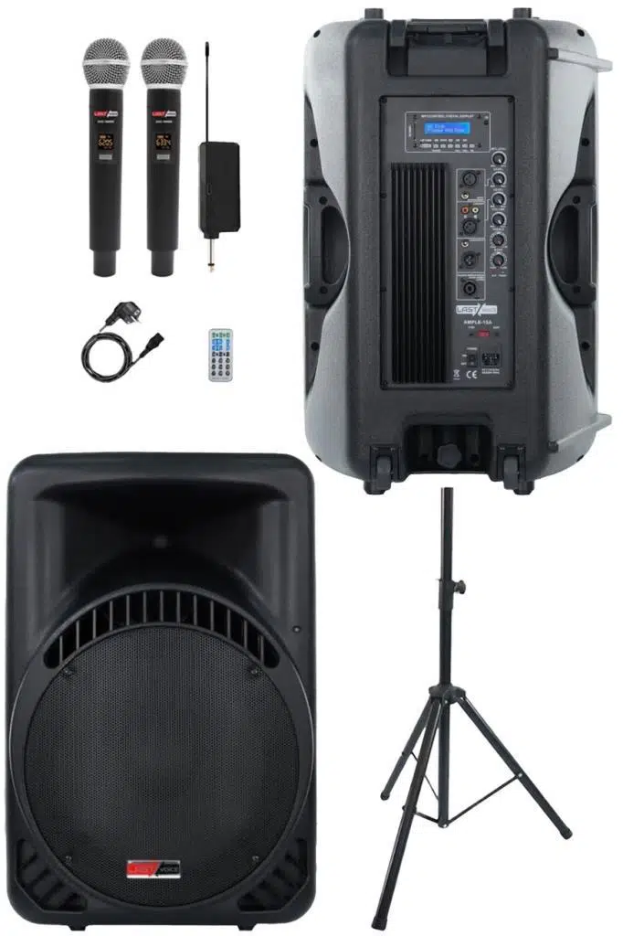 Lastvoice AMPLE-15SET 1000W 15 inç Aktif Hoparlör ve Mikrofon Ses Sistemi Seti