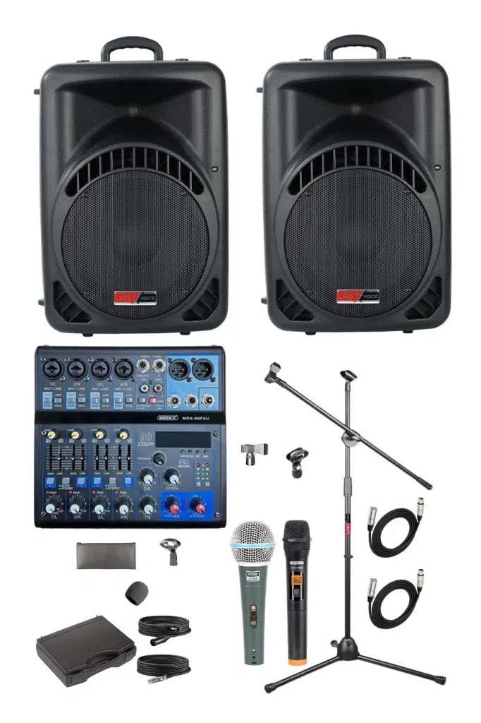  Lastvoice Ample Center-Paket-2 Aktif hoparlör ve Mixer Full Ses Sistemi Seti