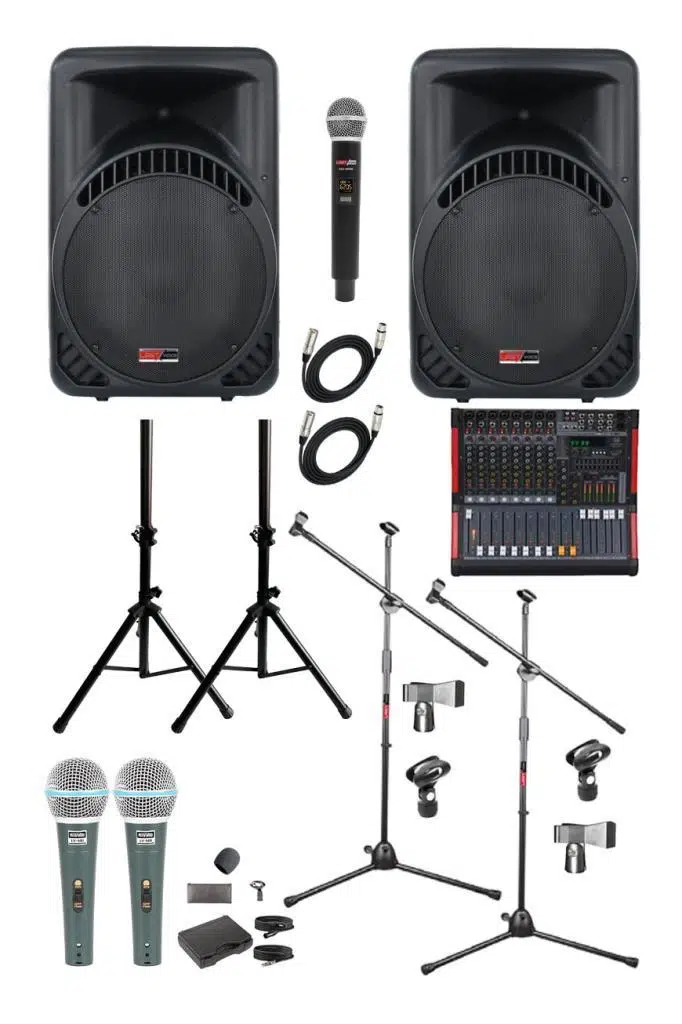  Lastvoice Ample Classy-Paket-2 Aktif hoparlör ve Mixer Full Ses Sistemi Seti