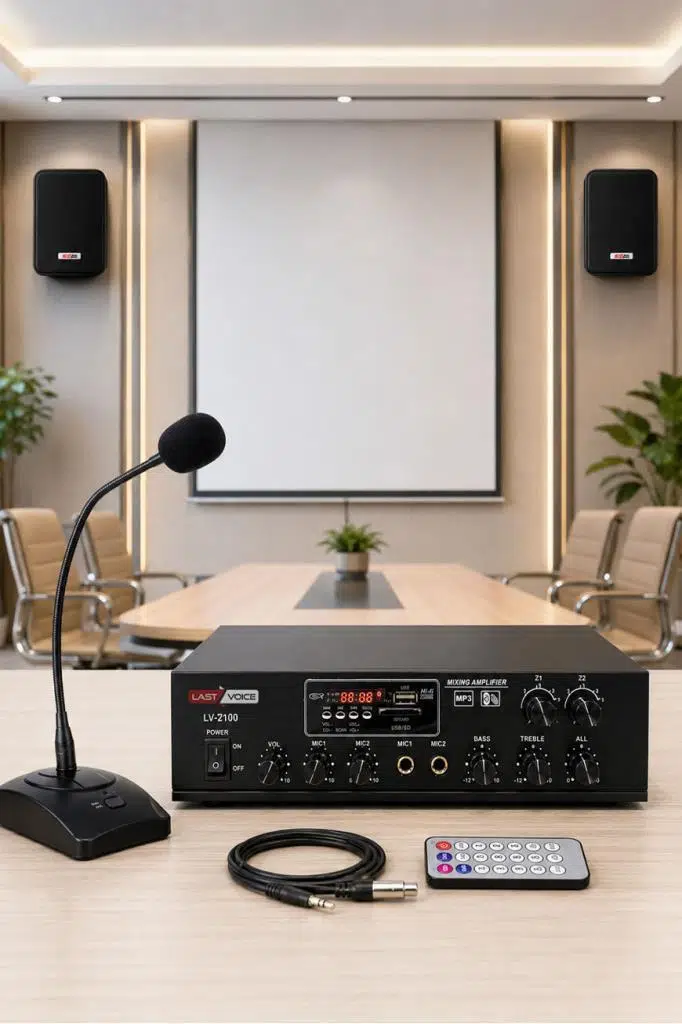Lastvoice Black Large Paket-1 Hoparlör ve Anfi Anons Ses Sistemi Seti