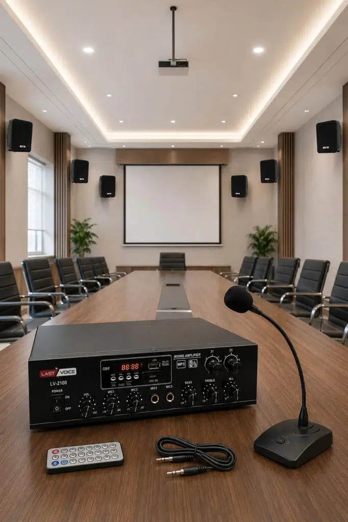 Lastvoice Black Large Paket-5 Hoparlör ve Anfi Anons Ses Sistemi Seti