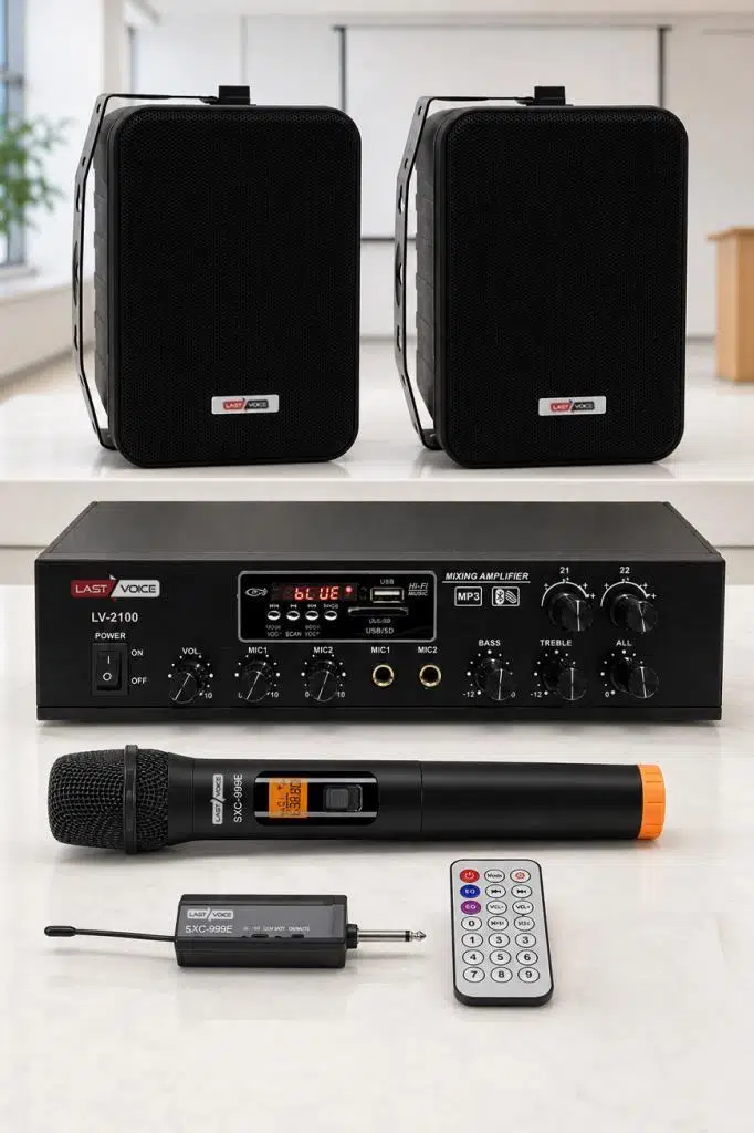 Lastvoice Black Large Plus Paket-1 Hoparlör ve Anfi Anons Ses Sistemi Seti
