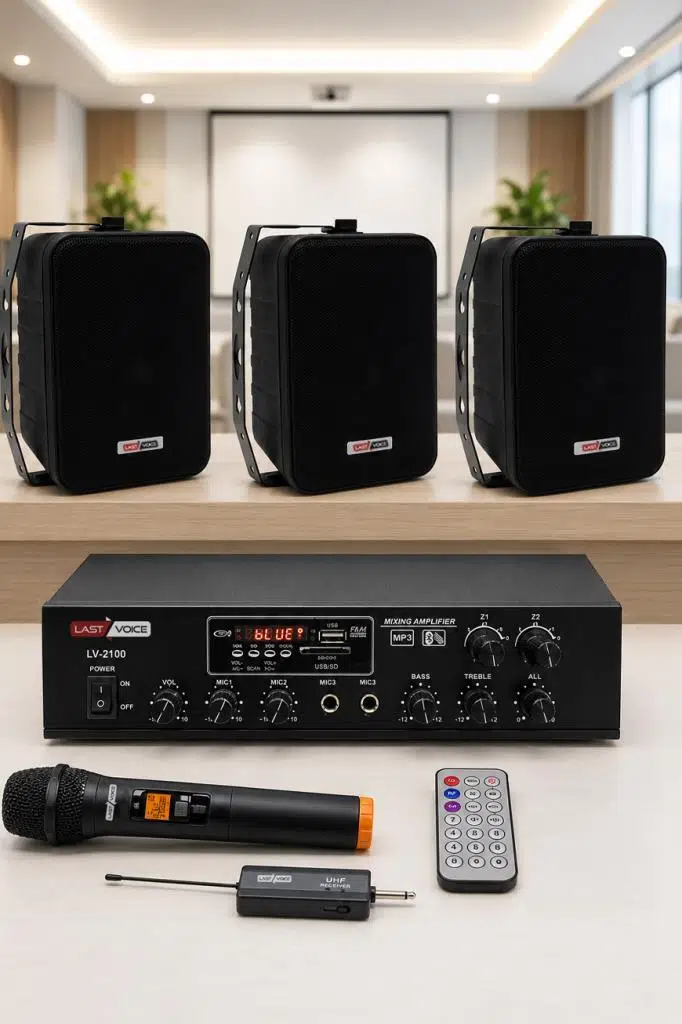 Lastvoice Black Large Plus Paket-2 Hoparlör ve Anfi Anons Ses Sistemi Seti