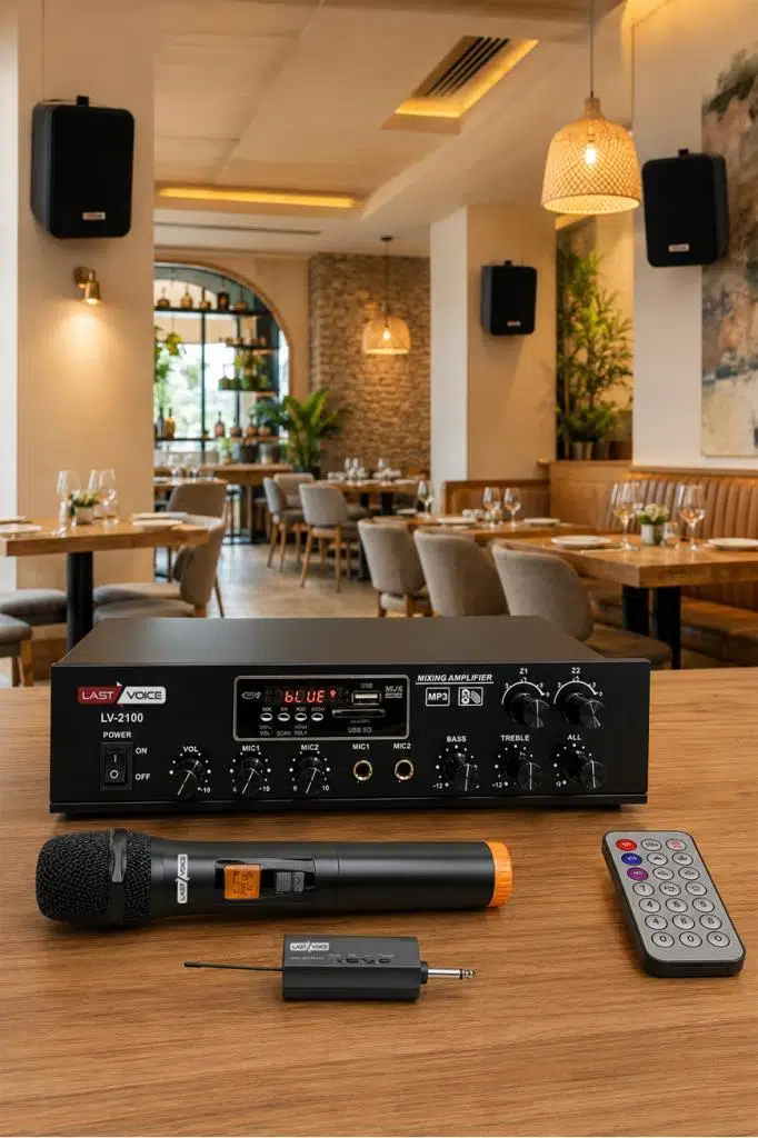 Lastvoice Black Large Plus Paket-2 Hoparlör ve Anfi Anons Ses Sistemi Seti
