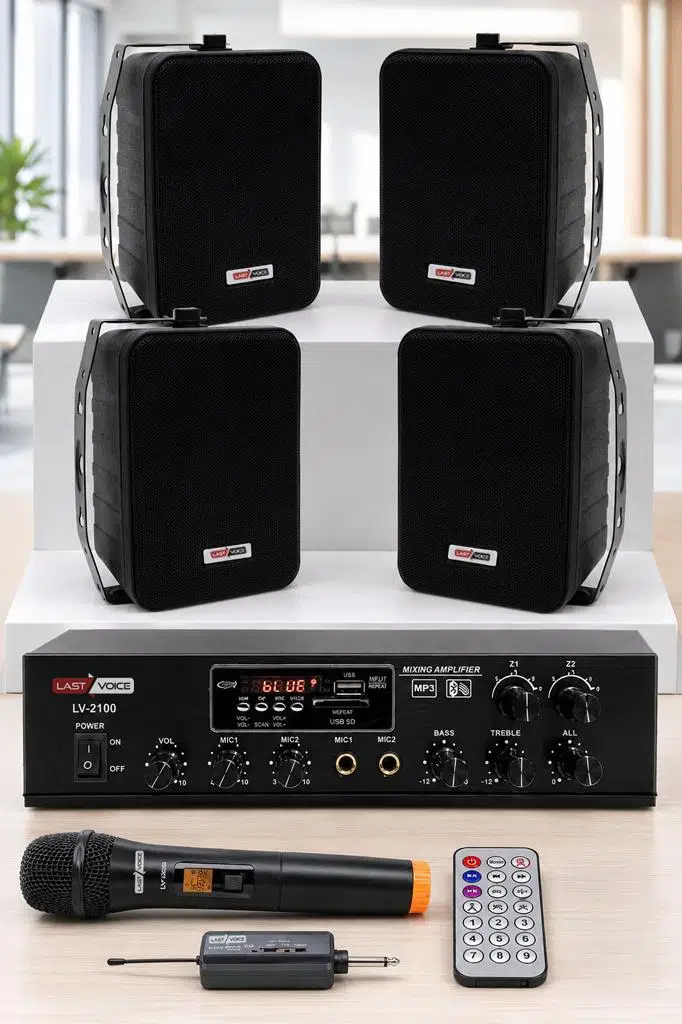 Lastvoice Black Large Plus Paket-3 Hoparlör ve Anfi Anons Ses Sistemi Seti