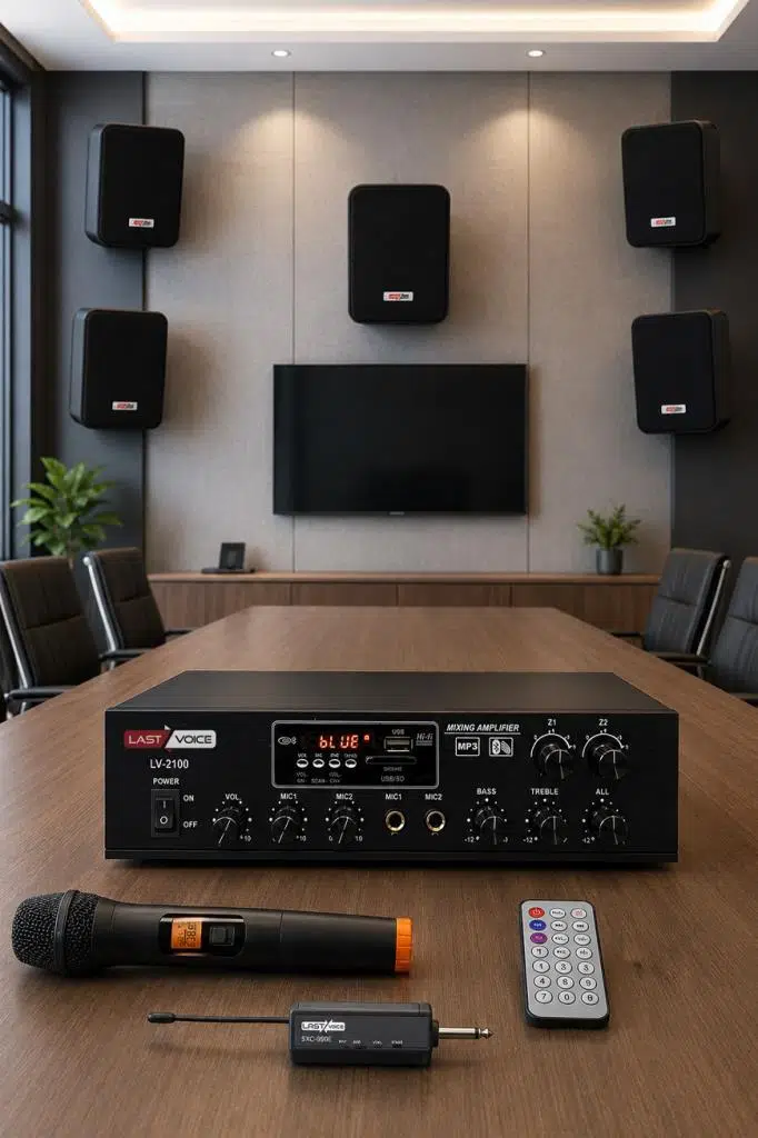 Lastvoice Black Large Plus Paket-4 Hoparlör ve Anfi Anons Ses Sistemi Seti