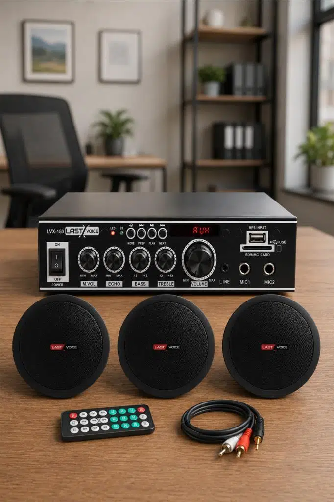 Lastvoice Black Small-2 Tavan Hoparlör ve Anfi Ses Sistemi Paketi