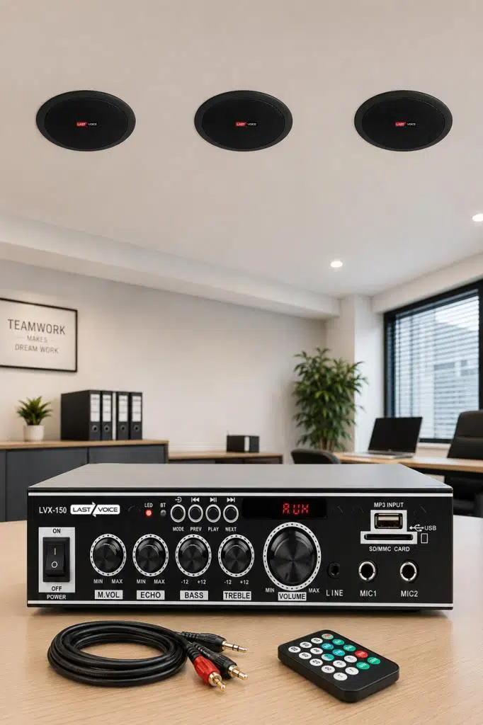 Lastvoice Black Small-2 Tavan Hoparlör ve Anfi Ses Sistemi Paketi