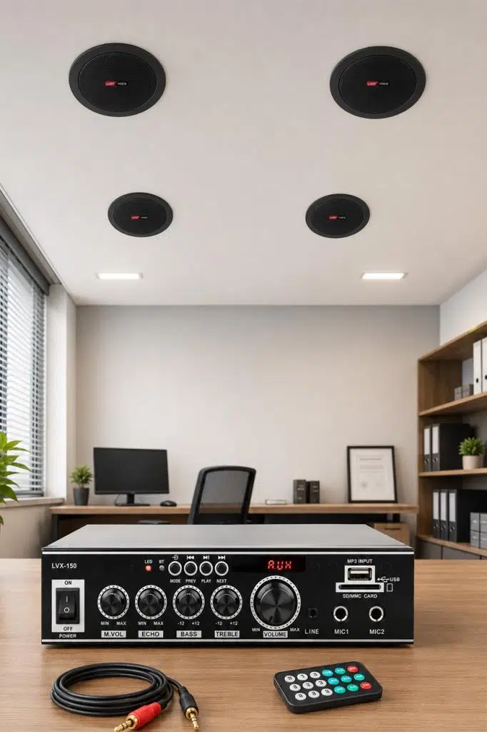Lastvoice Black Small-3 Tavan Hoparlör ve Anfi Ses Sistemi Paketi