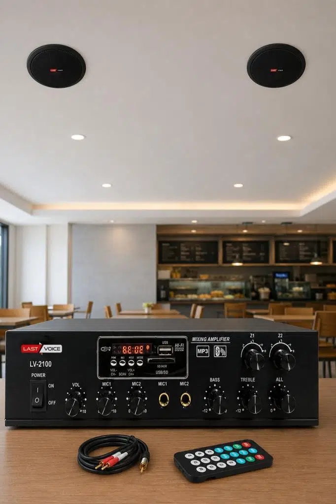Lastvoice Black Small-4 Tavan Hoparlör ve Anfi Ses Sistemi Paketi ( 1 ANFİ + 2 HOPARLÖR)