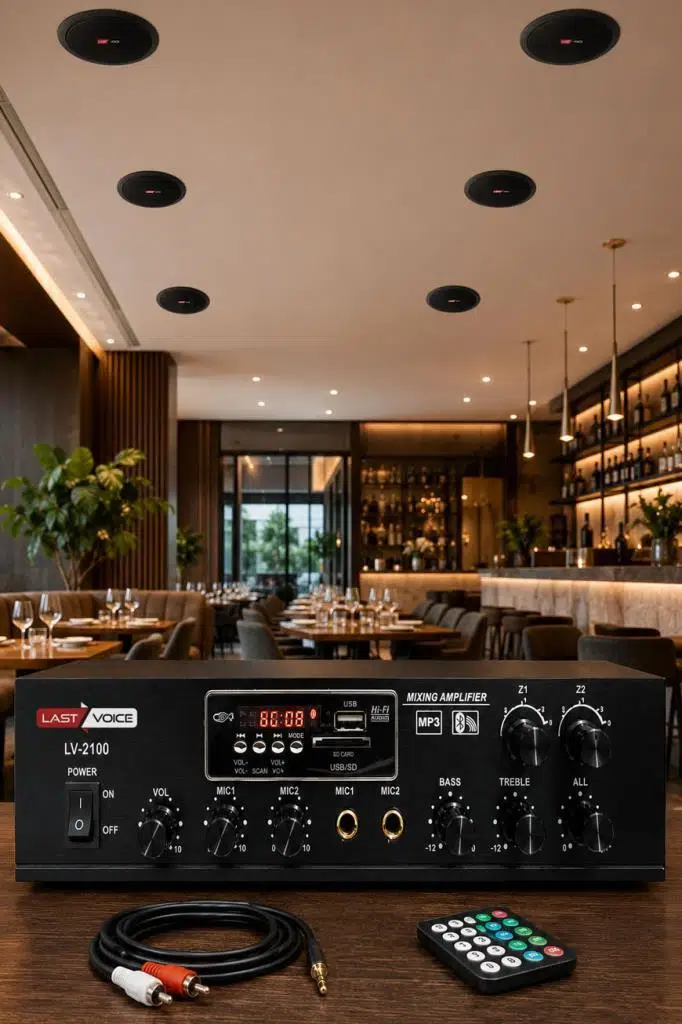 Lastvoice Black Small-6 Tavan Hoparlör ve Anfi Ses Sistemi Paketi ( 1 ANFİ + 6 HOPARLÖR )