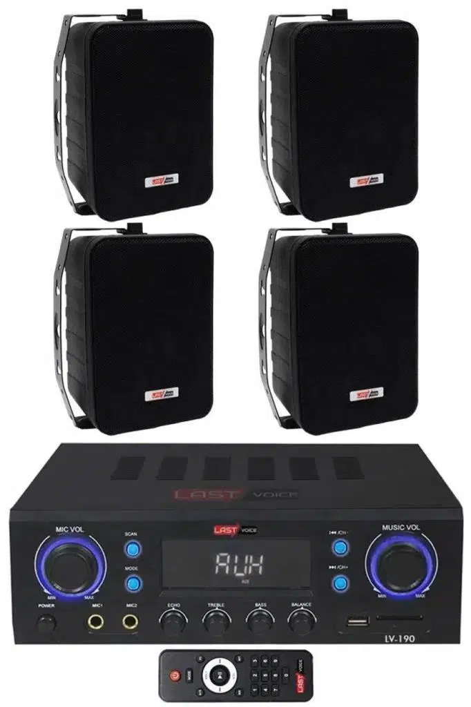Lastvoice Black Wall Small Paket-2 Hoparlör ve Anfi Ses Sistemi Seti (1 ANFİ + 4 HOPARLÖR)